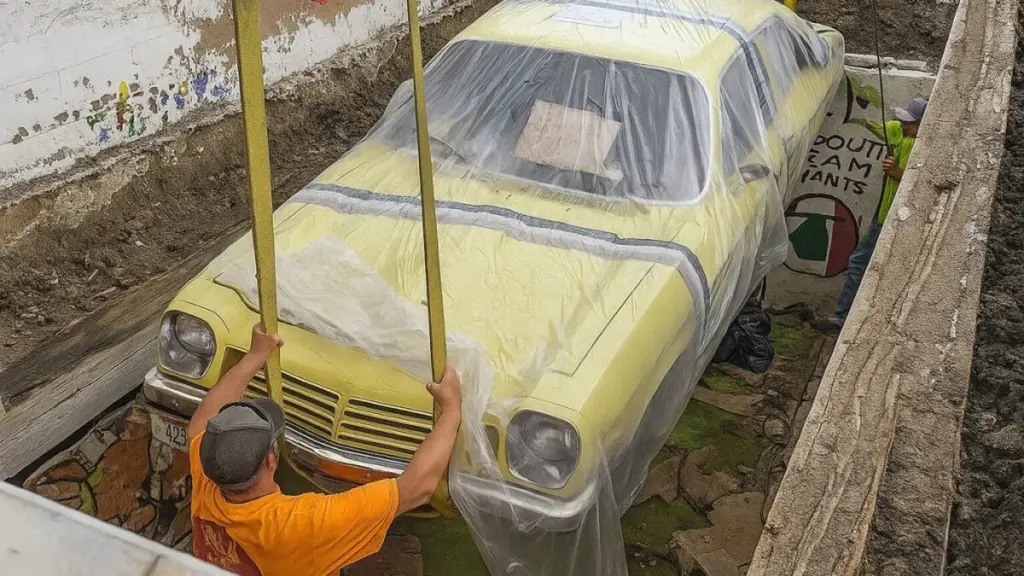 Fabrikneuer Chevrolet lag 50 Jahre unter der Erde: Forscher staunten nach der Öffnung des Betongrabmals
